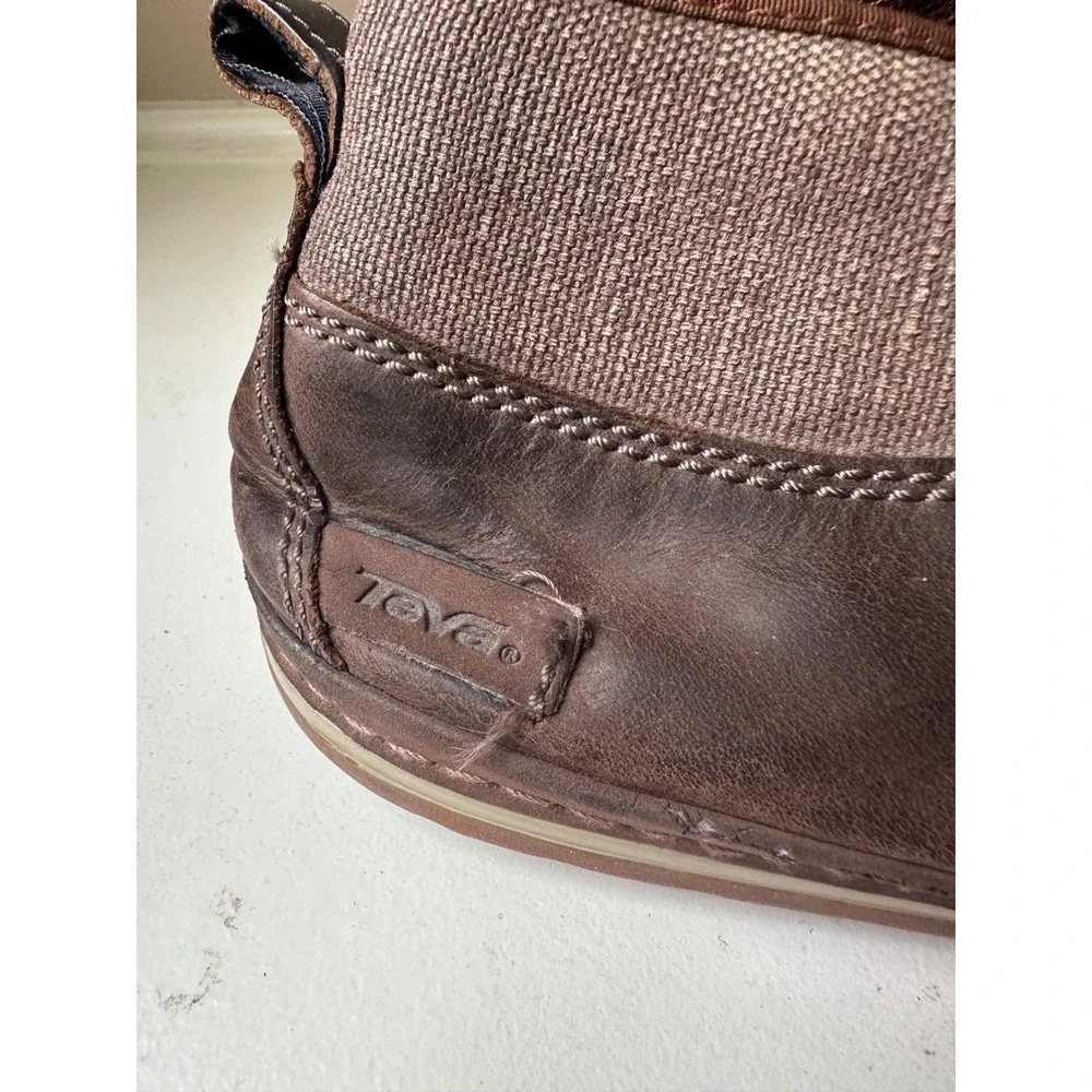 Teva Chukka Boots Mens 14 Canyon Burlap Leather Lace Up Brown Casual 1003524